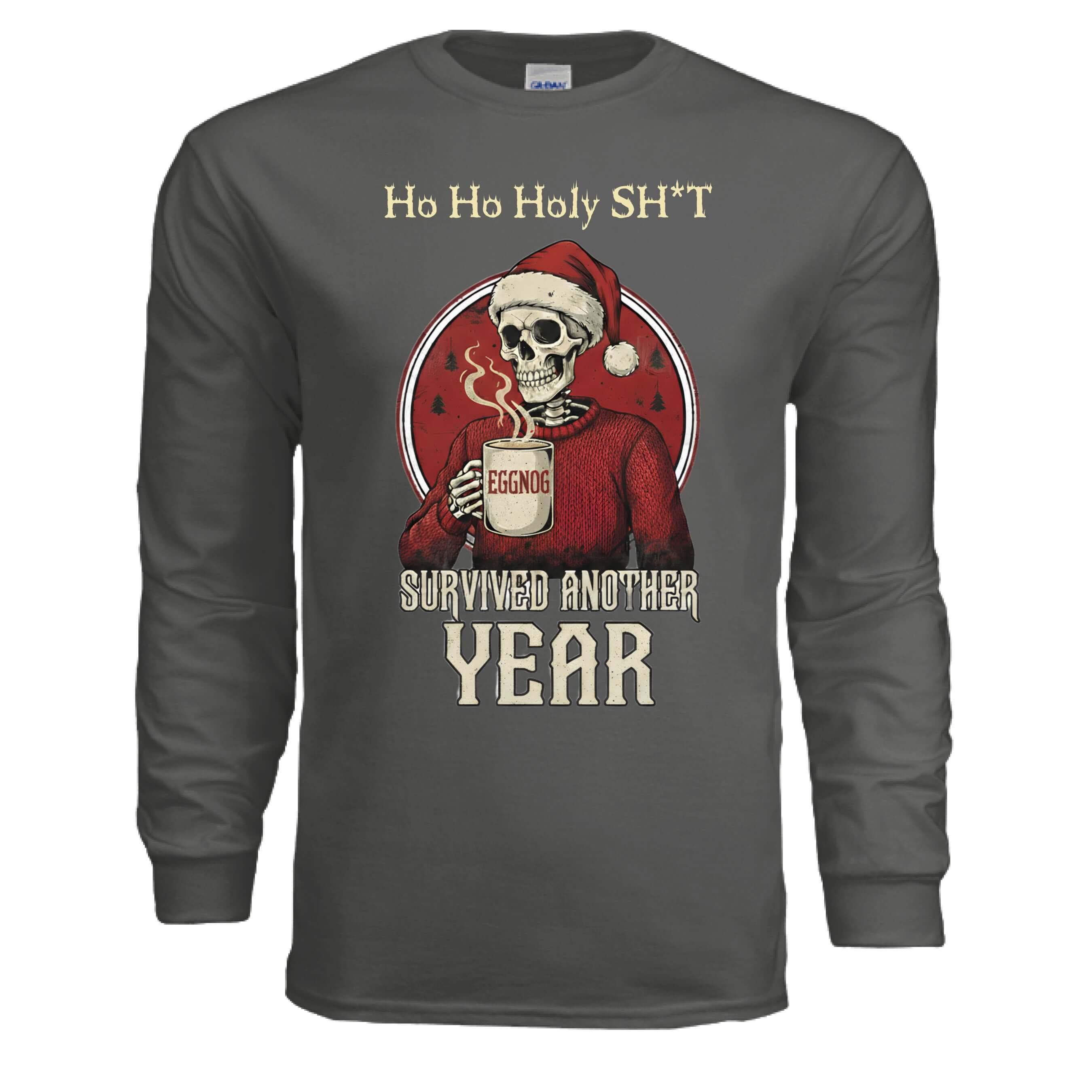 OBSIDIAN CODE offers a fun Ho Ho Holy long-sleeve tee blending festive humor, light faith themes, and cozy Christmas comfort.