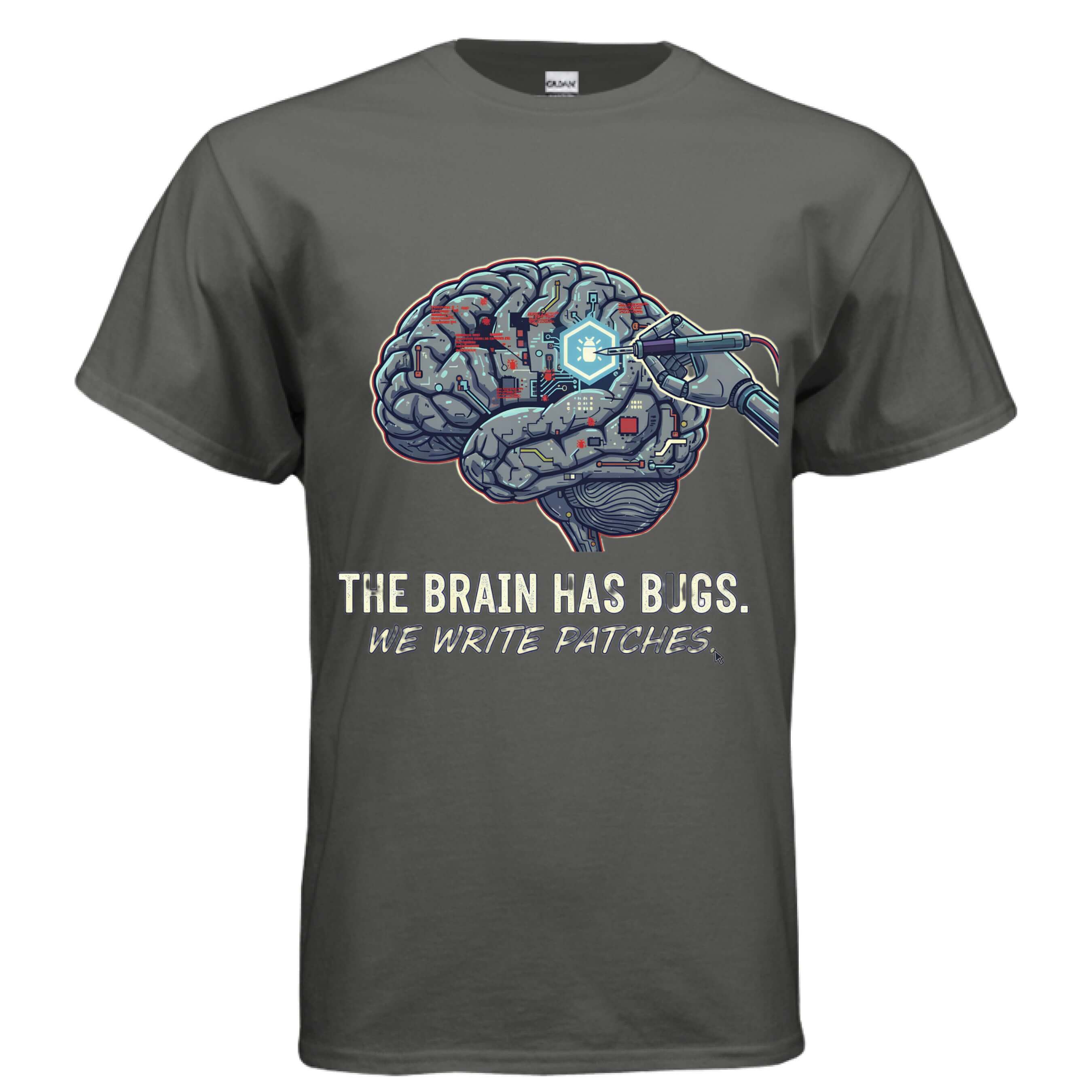 OBSIDIAN CODE presents a humorous The Brain Has Bugs tee for developers who appreciate clever mental health humor and tech-inspired style.