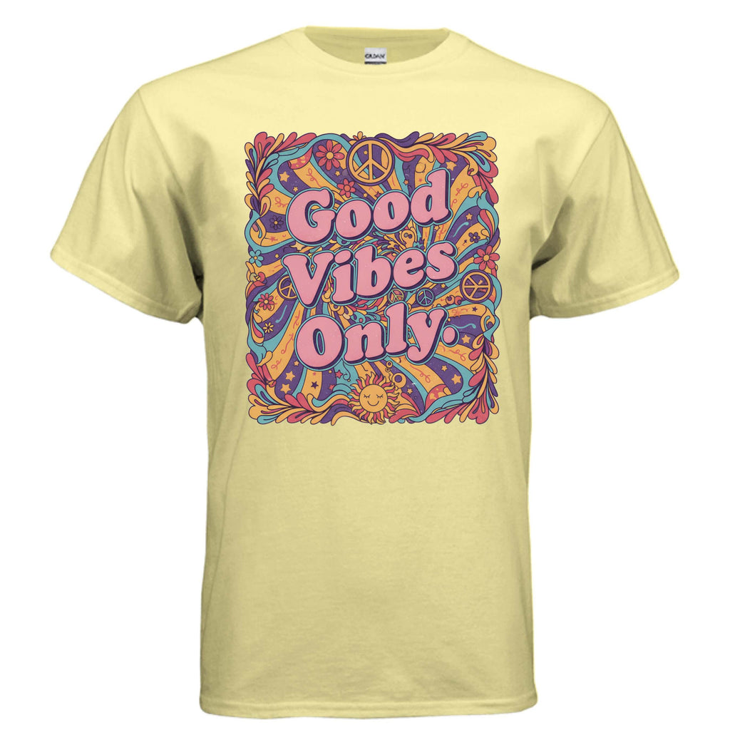 OBSIDIAN CODE brings a Good Vibes Only tee filled with positivity, uplifting style, and bright everyday comfort.