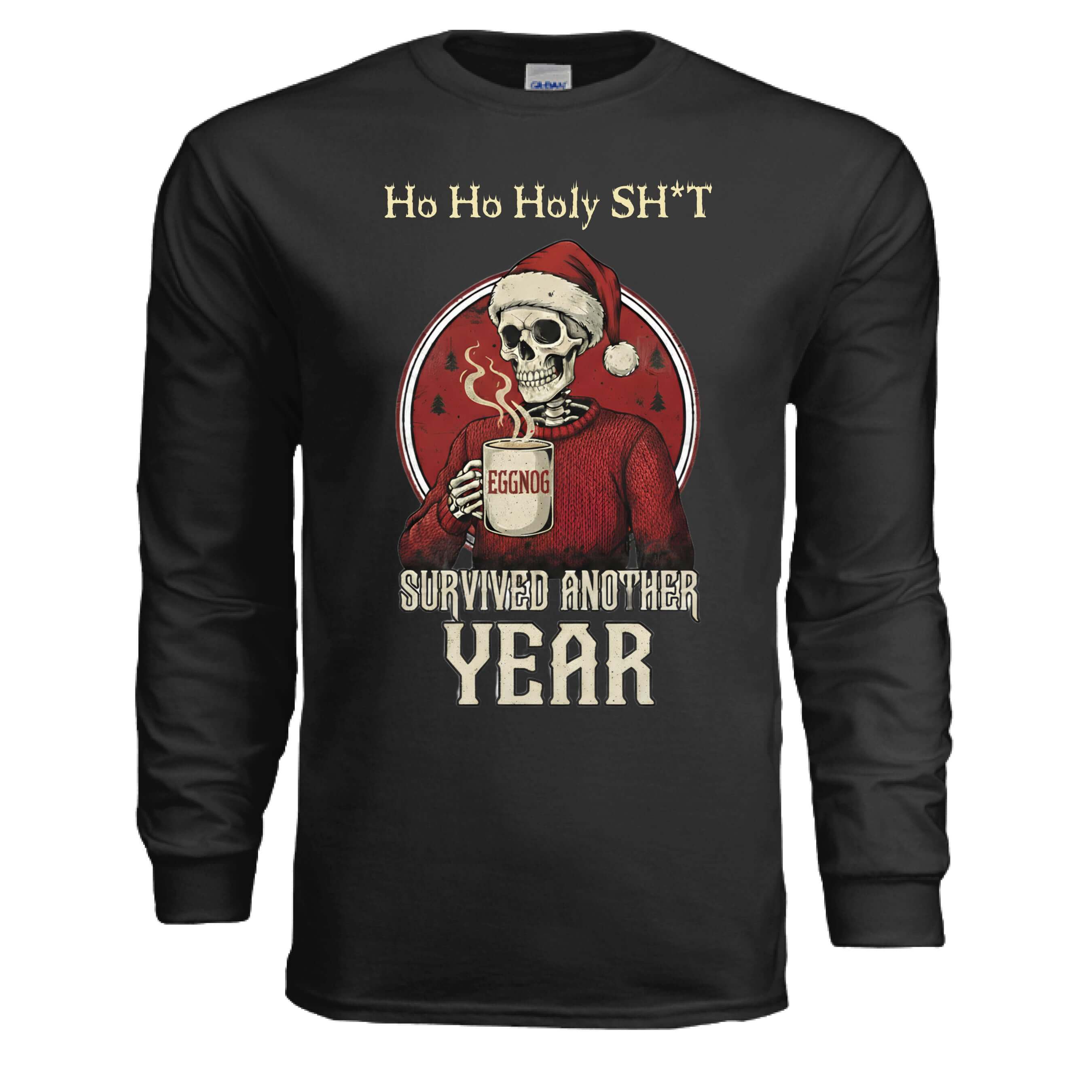 OBSIDIAN CODE offers a fun Ho Ho Holy long-sleeve tee blending festive humor, light faith themes, and cozy Christmas comfort.