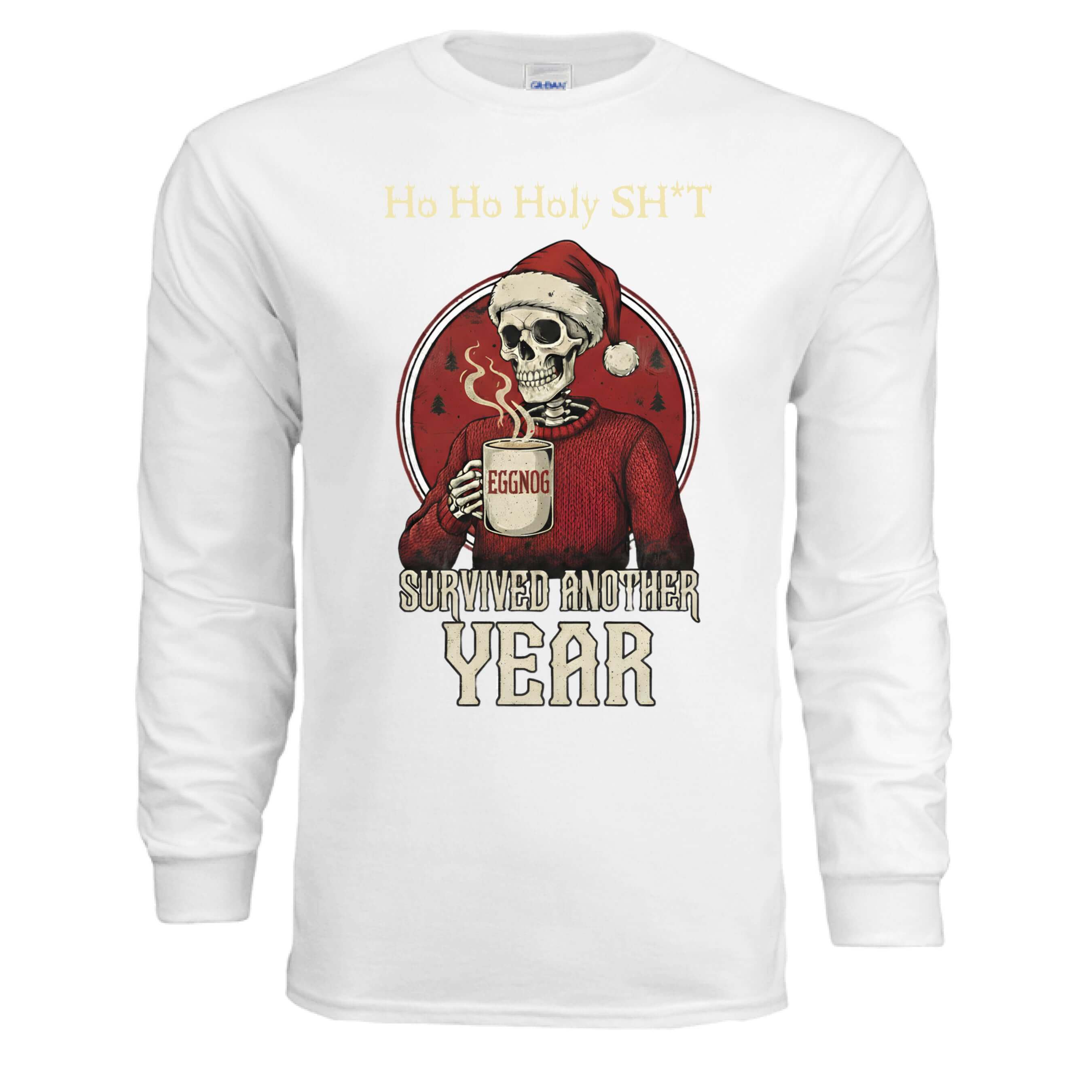 OBSIDIAN CODE offers a fun Ho Ho Holy long-sleeve tee blending festive humor, light faith themes, and cozy Christmas comfort.