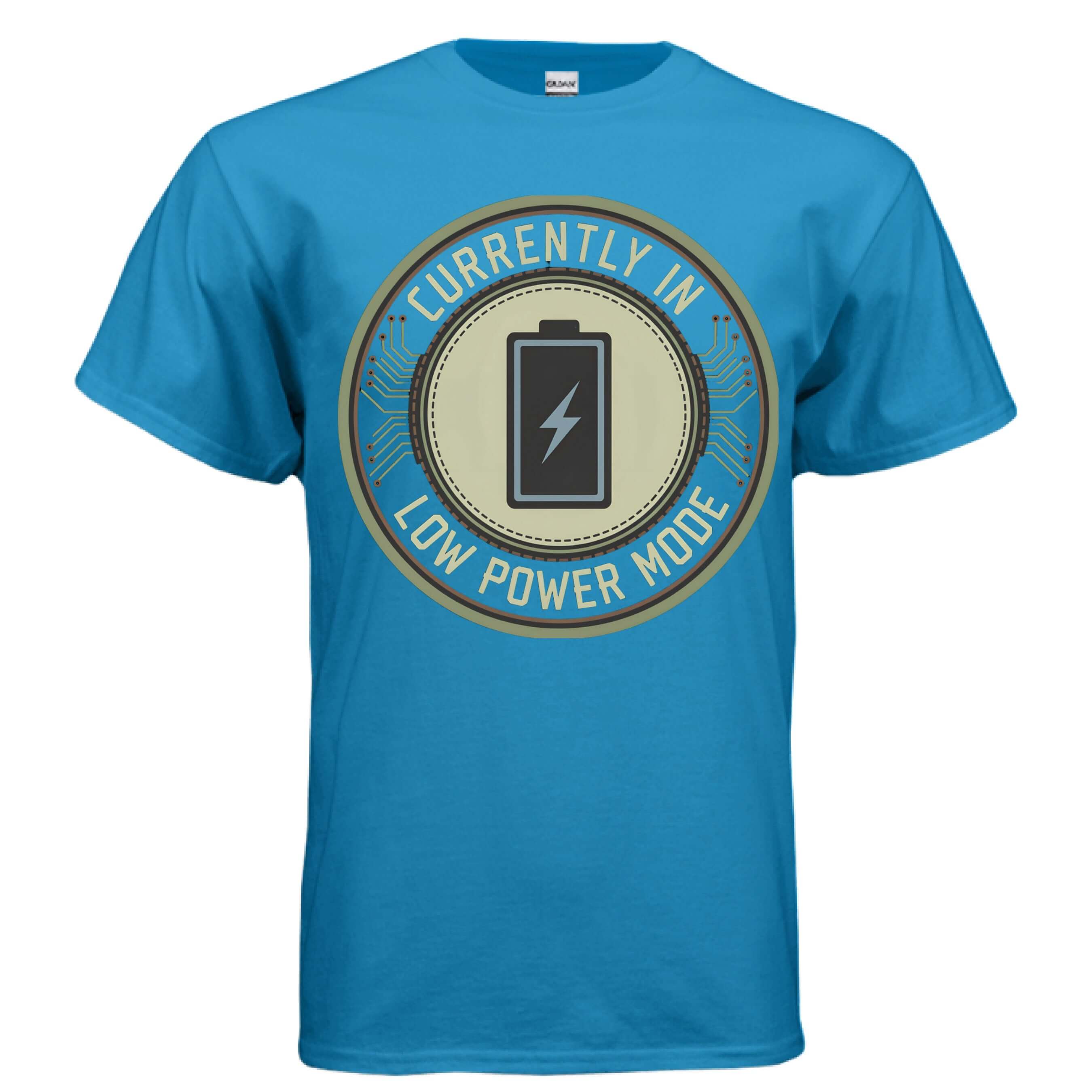 OBSIDIAN CODE delivers the Low Power Mode tee, a funny tech humor shirt perfect for tired developers, gamers, and everyday comfort.