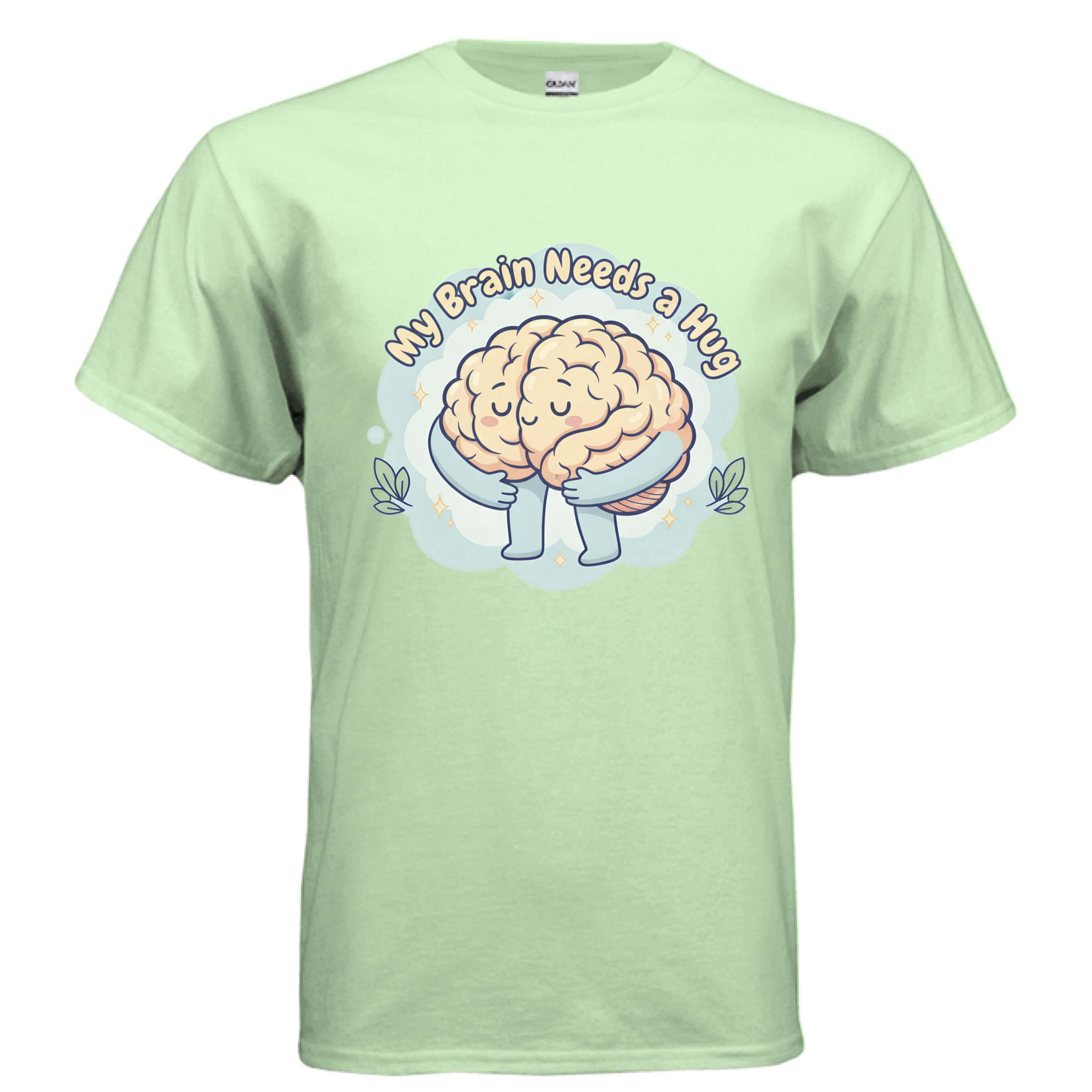 OBSIDIAN CODE offers the My Brain Needs a Hug tee, a gentle mental health awareness shirt promoting comfort, kindness, and emotional support.