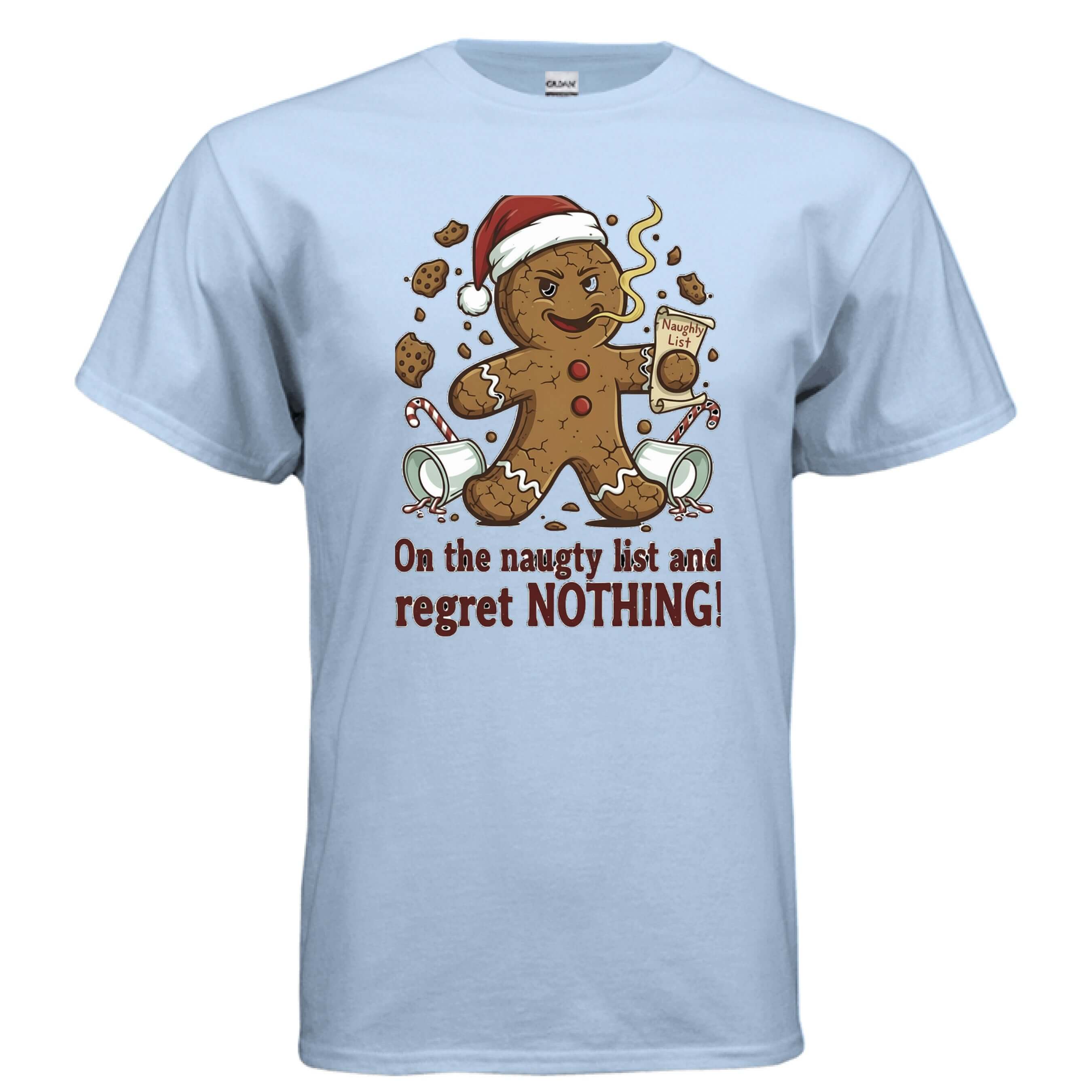 OBSIDIAN CODE presents a playful Naughty List tee with humorous Christmas style, festive personality, and lighthearted seasonal charm.