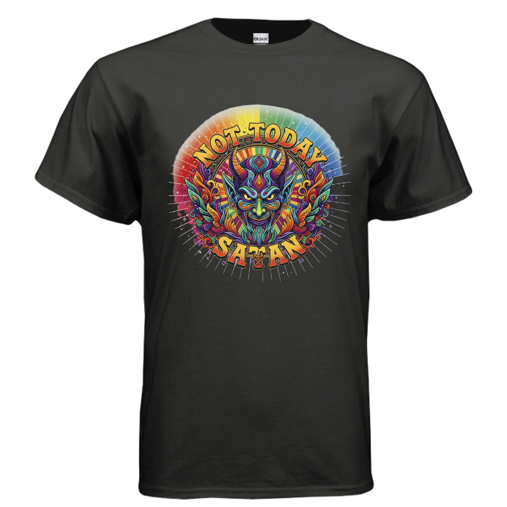 OBSIDIAN CODE presents the Not Today Satan tee, a bold and funny graphic shirt perfect for humor lovers and confident everyday style.
