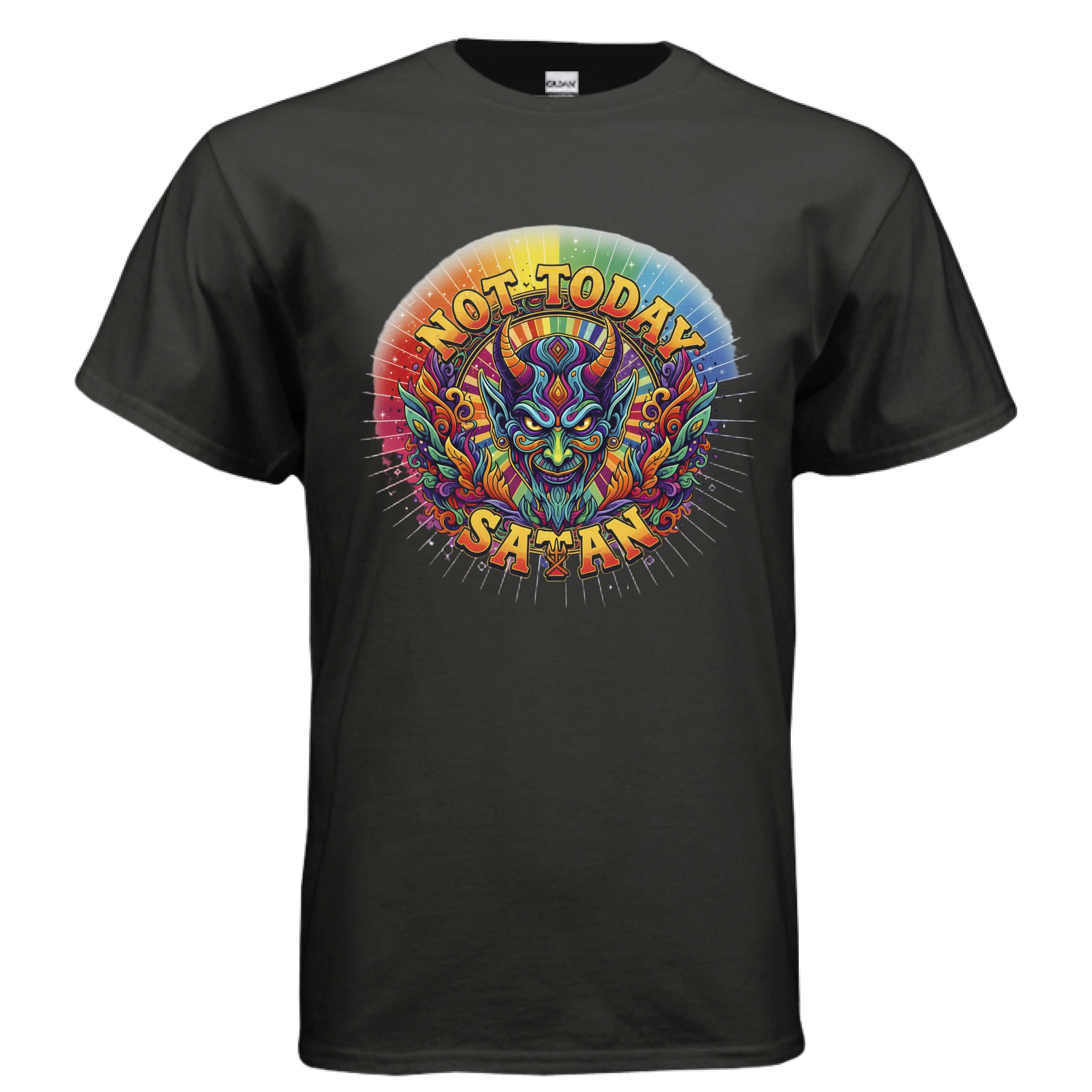OBSIDIAN CODE presents the Not Today Satan tee, a bold and funny graphic shirt perfect for humor lovers and confident everyday style.