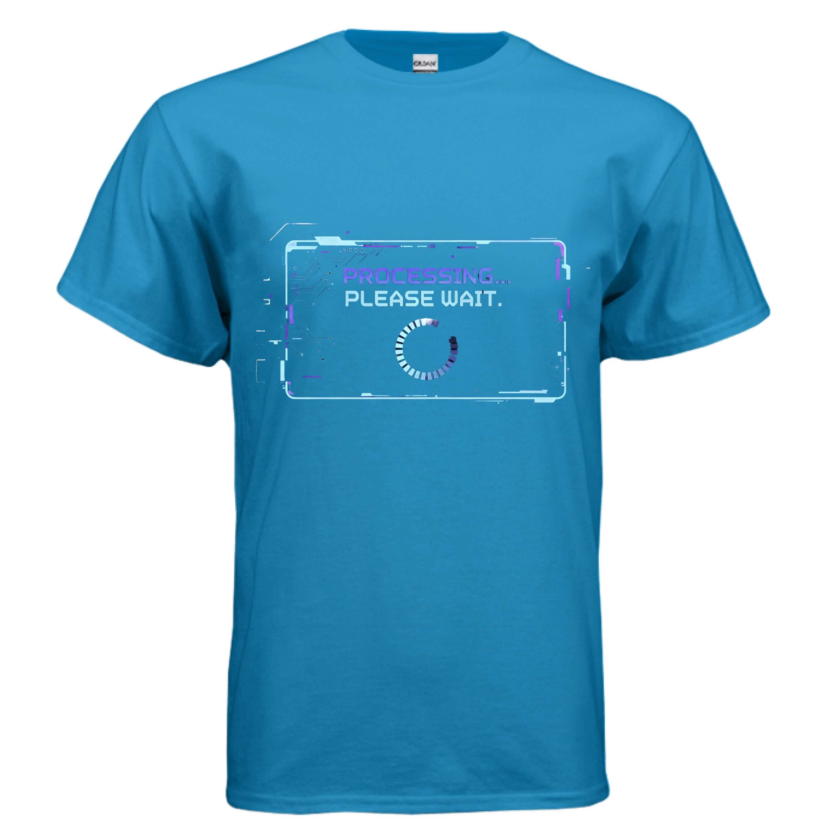 OBSIDIAN CODE presents the Processing Please Wait tech humor tee, perfect for developers, gamers, and anyone who loves relatable digital humor.