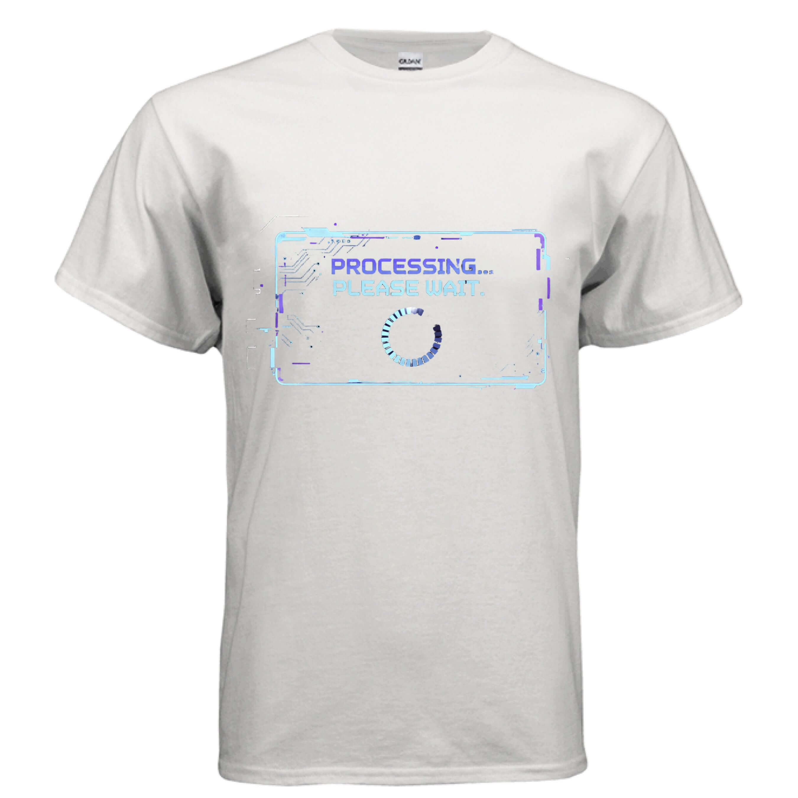 OBSIDIAN CODE presents the Processing Please Wait tech humor tee, perfect for developers, gamers, and anyone who loves relatable digital humor.